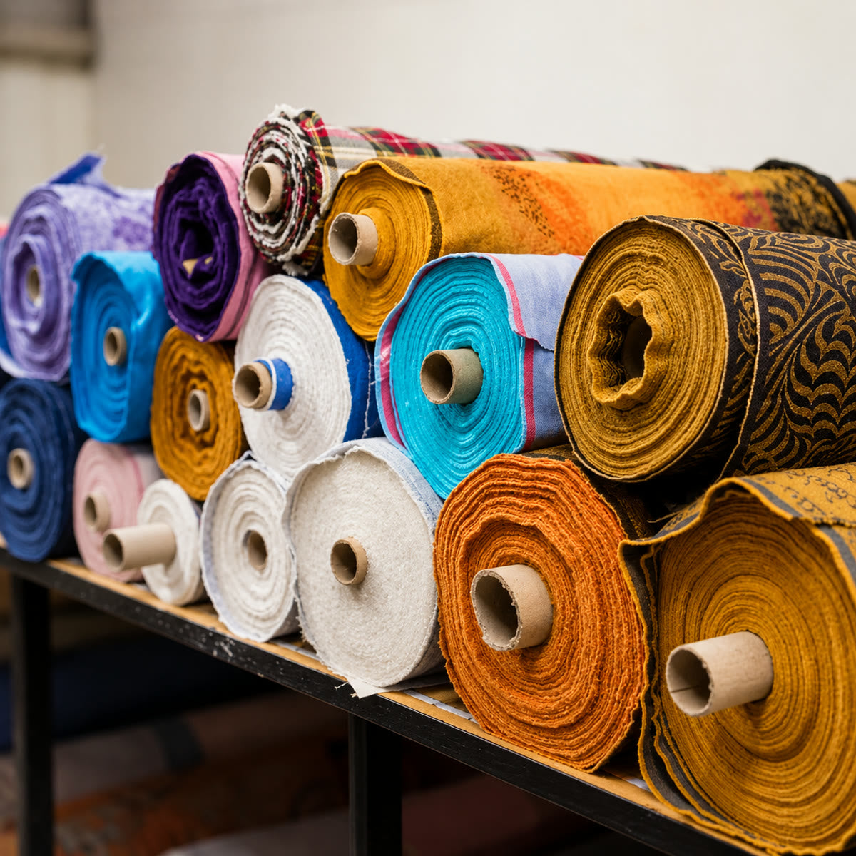 Rouleaux de tissu