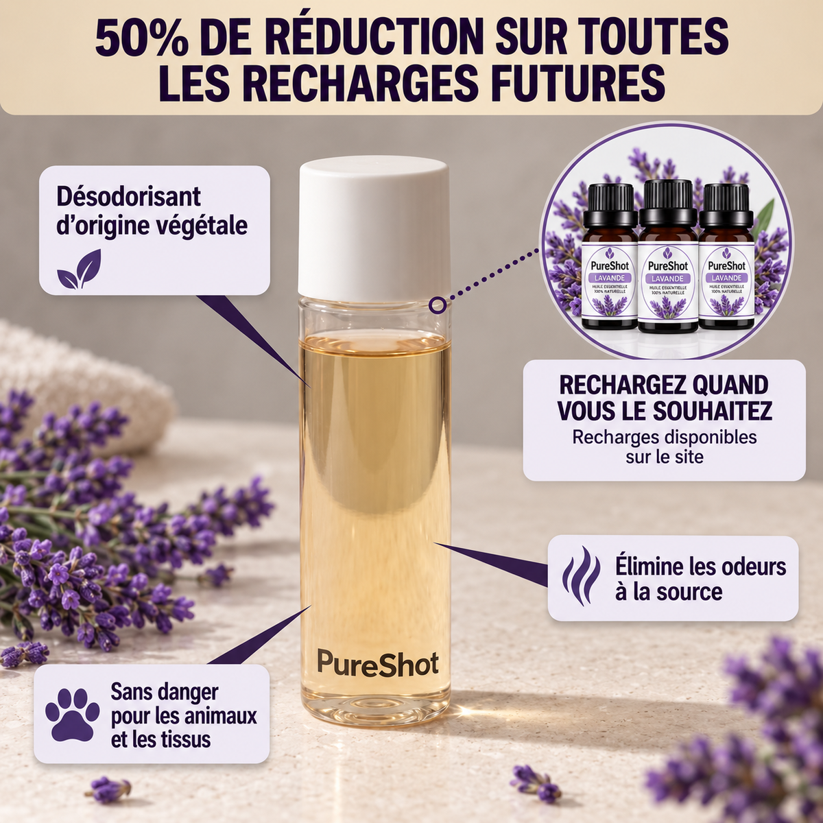 PureShot™ Pistolet Anti-Odeurs pour Animaux