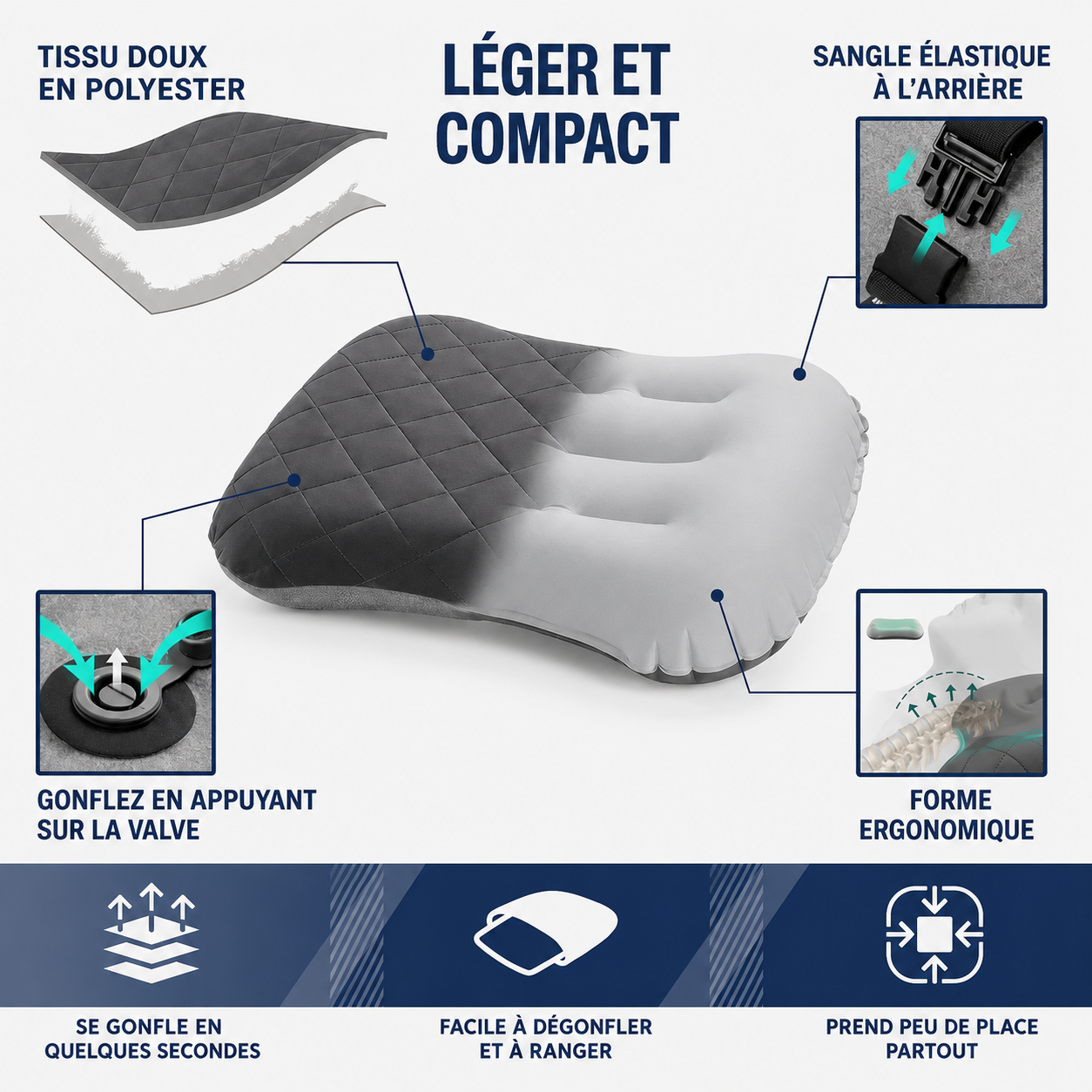 Oreiller gonflable Zooryn - offert