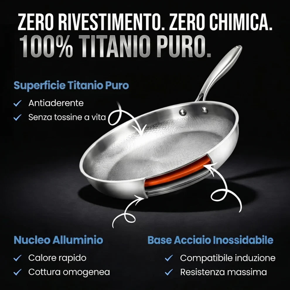 Zéro revêtement, zéro produit chimique, 100% titane pur