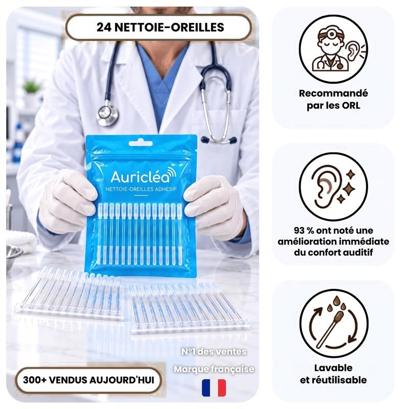 Auricléa™ nettoie-oreilles adhésif, sachet de 24