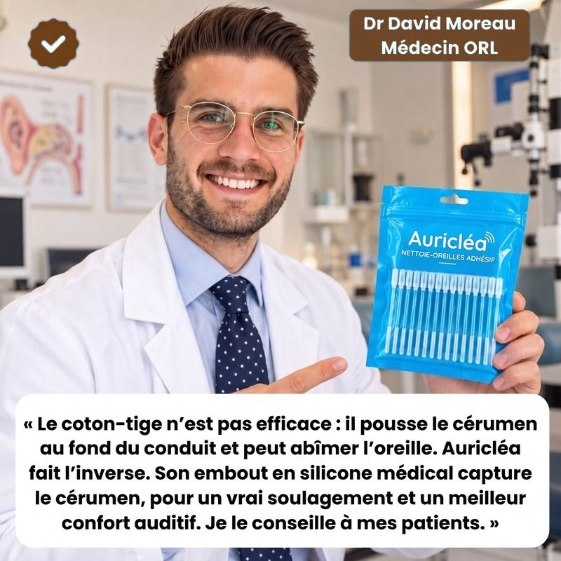 Médecin ORL avec le sachet Auricléa™