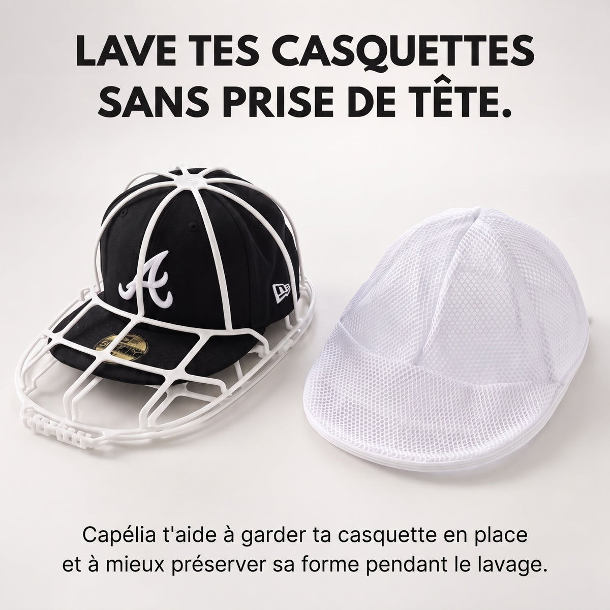 Capélia, lave-casquette : support de forme et sac de lavage