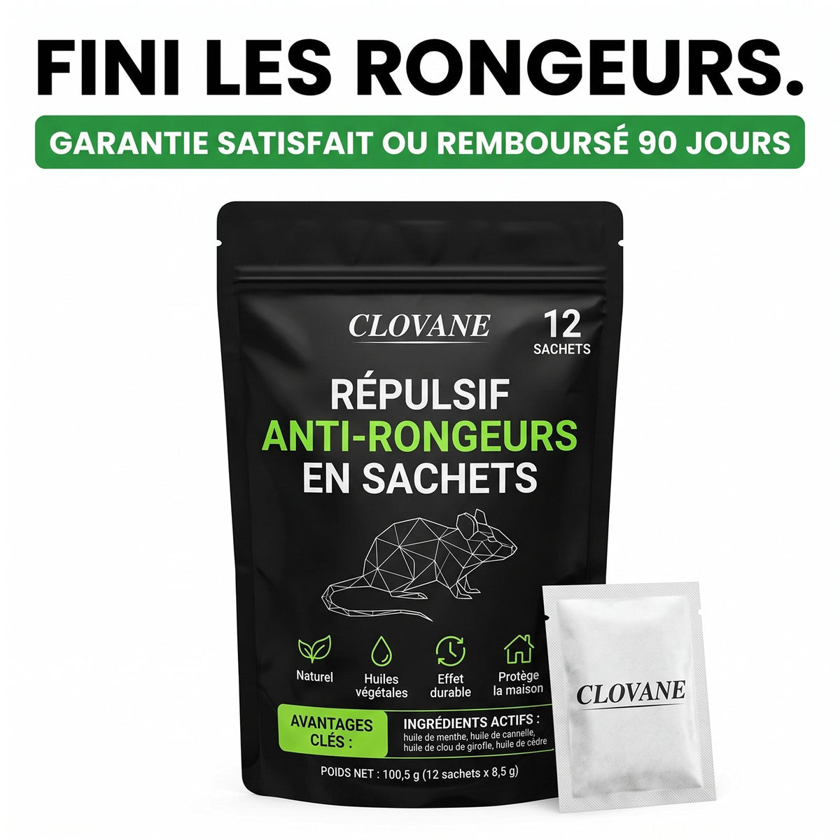 Clovane répulsif anti-rongeurs en sachets