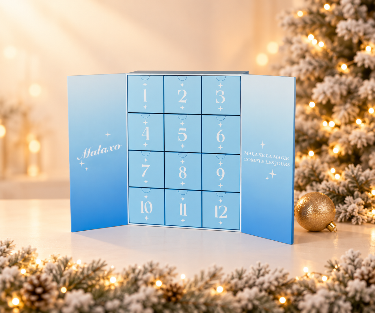 Calendrier de l'Avent squishy Malaxo près du sapin