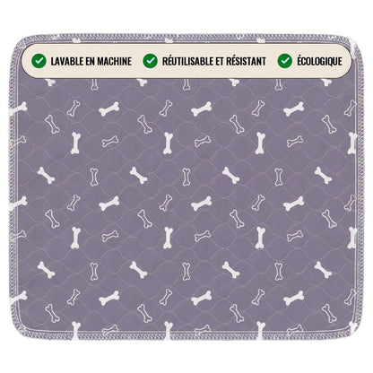 Tapis de propreté lavable Pattéa coloris Gris à motif os : lavable en machine, réutilisable et résistant, écologique
