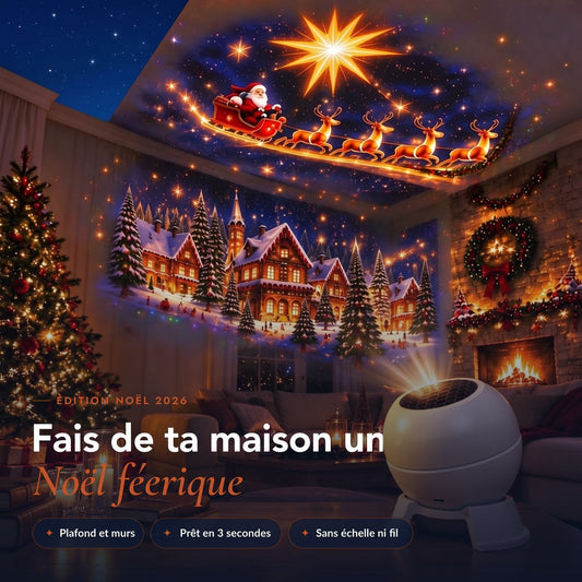 Projecteur de Noël : le salon transformé