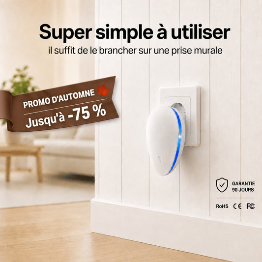 Sonéa, répulsif à ultrasons branché sur une prise murale : super simple à utiliser, garantie 90 jours
