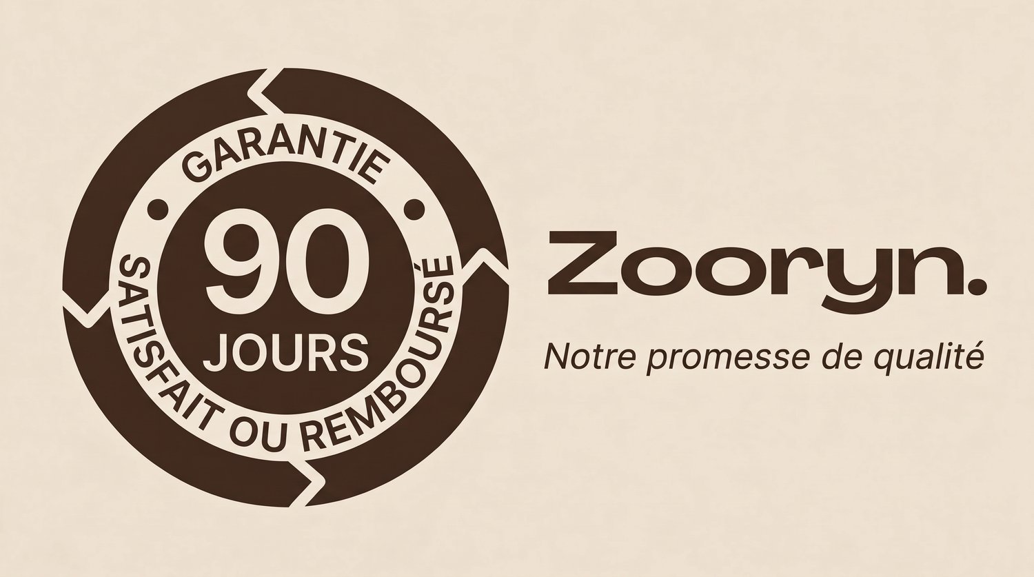 Garantie 90 jours satisfait ou remboursé, la promesse de qualité Zooryn