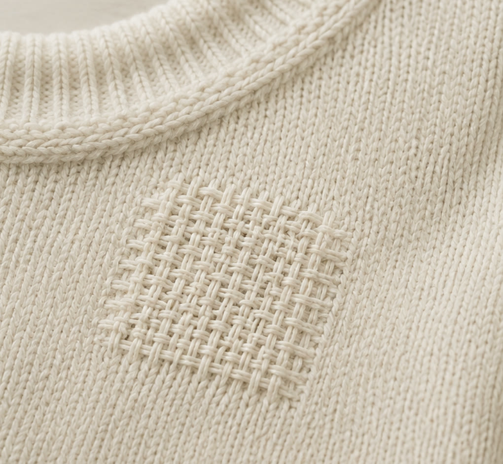 Le même pull après la reprise avec Tisséa